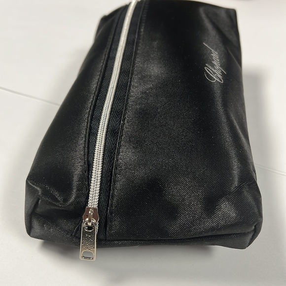 Chopard Black Satin Zip Pouch Clutch Makeup Bag - Picture 3 of 5